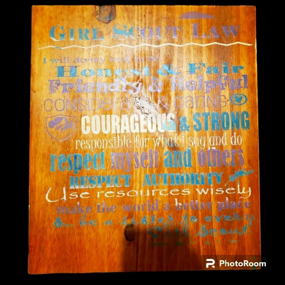 Girl Scout Law Thick Solid Wood Plaques - Picture 3 of 6